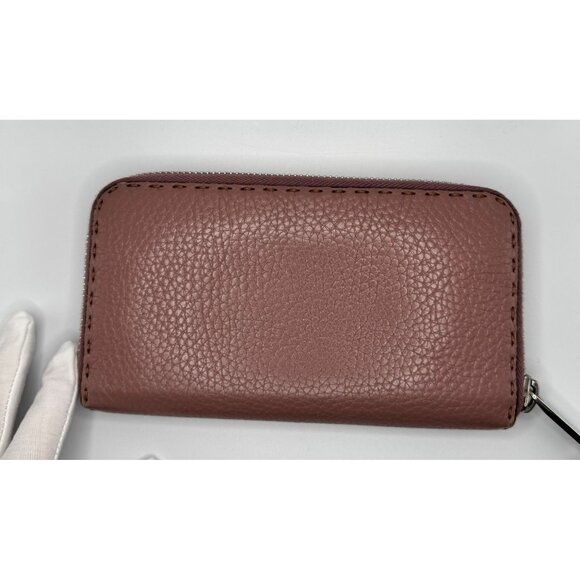 Fendi Roma Selleria Pink Pebbled Leather Zip-Around Wallet Full inclusion - Picture 1 of 16